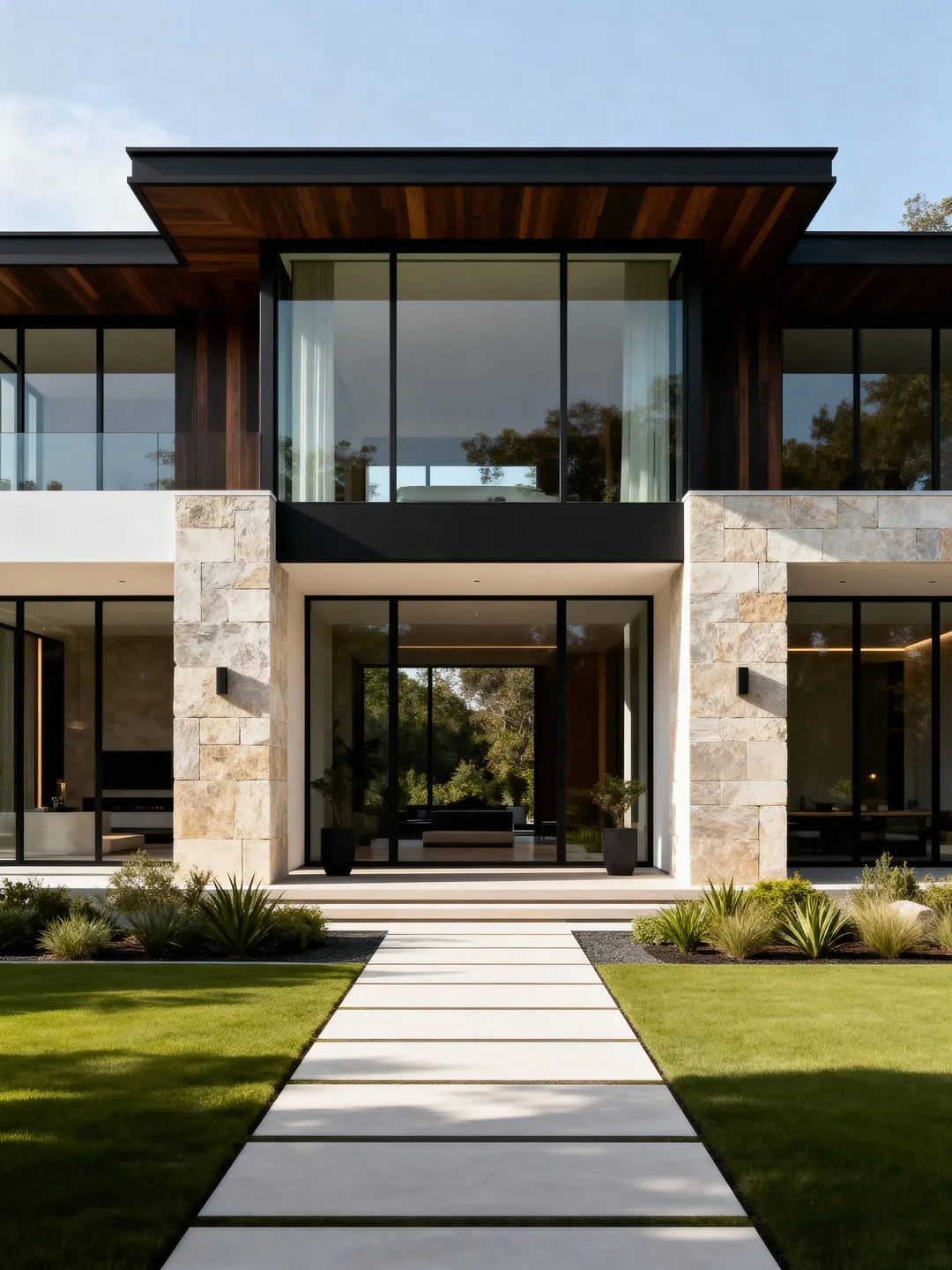 Finished modern home exterior