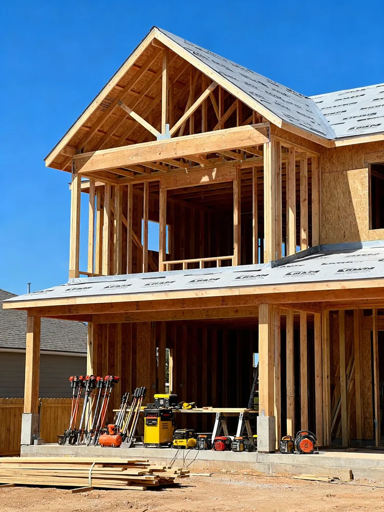 Wood-frame home under construction by Dream Contractors